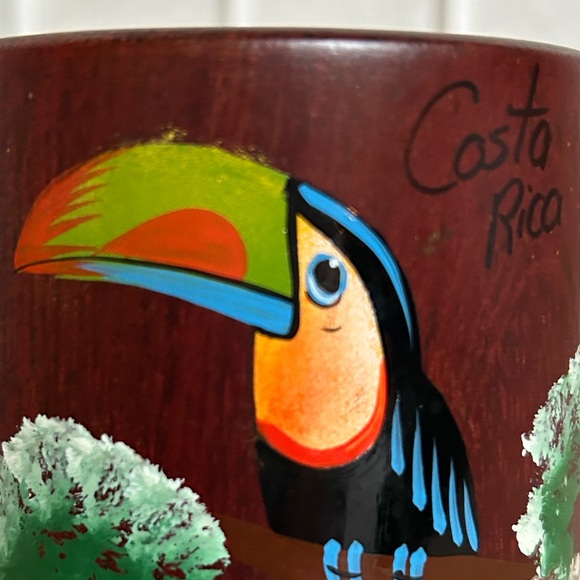 Toucan Costa Rican Hand Painted Wooden Mug - Picture 6 of 8